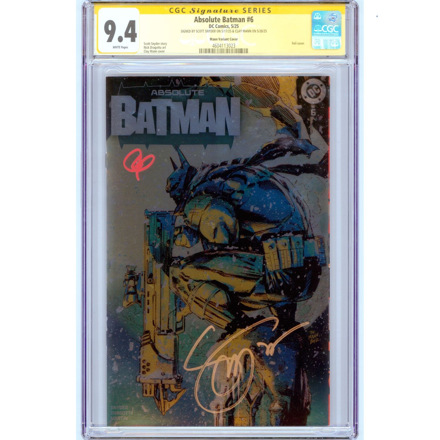 Absolute Batman: #6 [Mann Snyder CGC 9.4 Signature Series Foil] 2025 Comics DC Comics