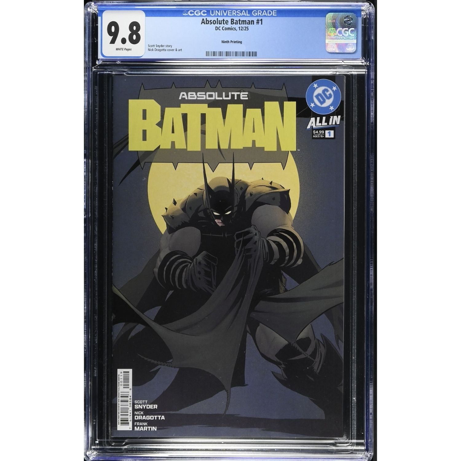 Absolute Batman: #1 [Nick Dragotta CGC 9.8 9th Printing] 2025 Comics DC Comics