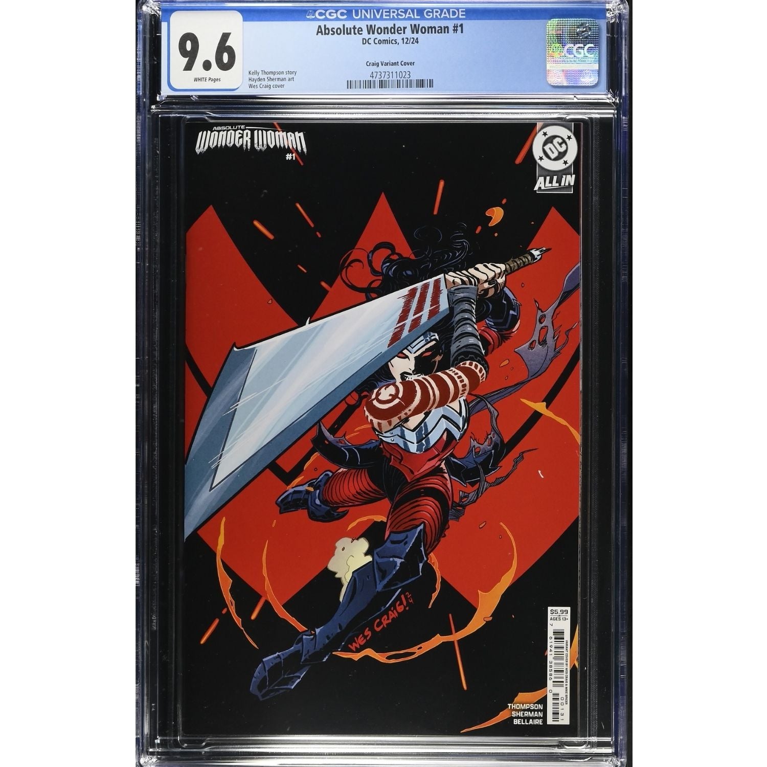 Absolute Wonder Woman: #1 [Wes Craig CGC 9.6 CVR B] 2024 Comics DC Comics