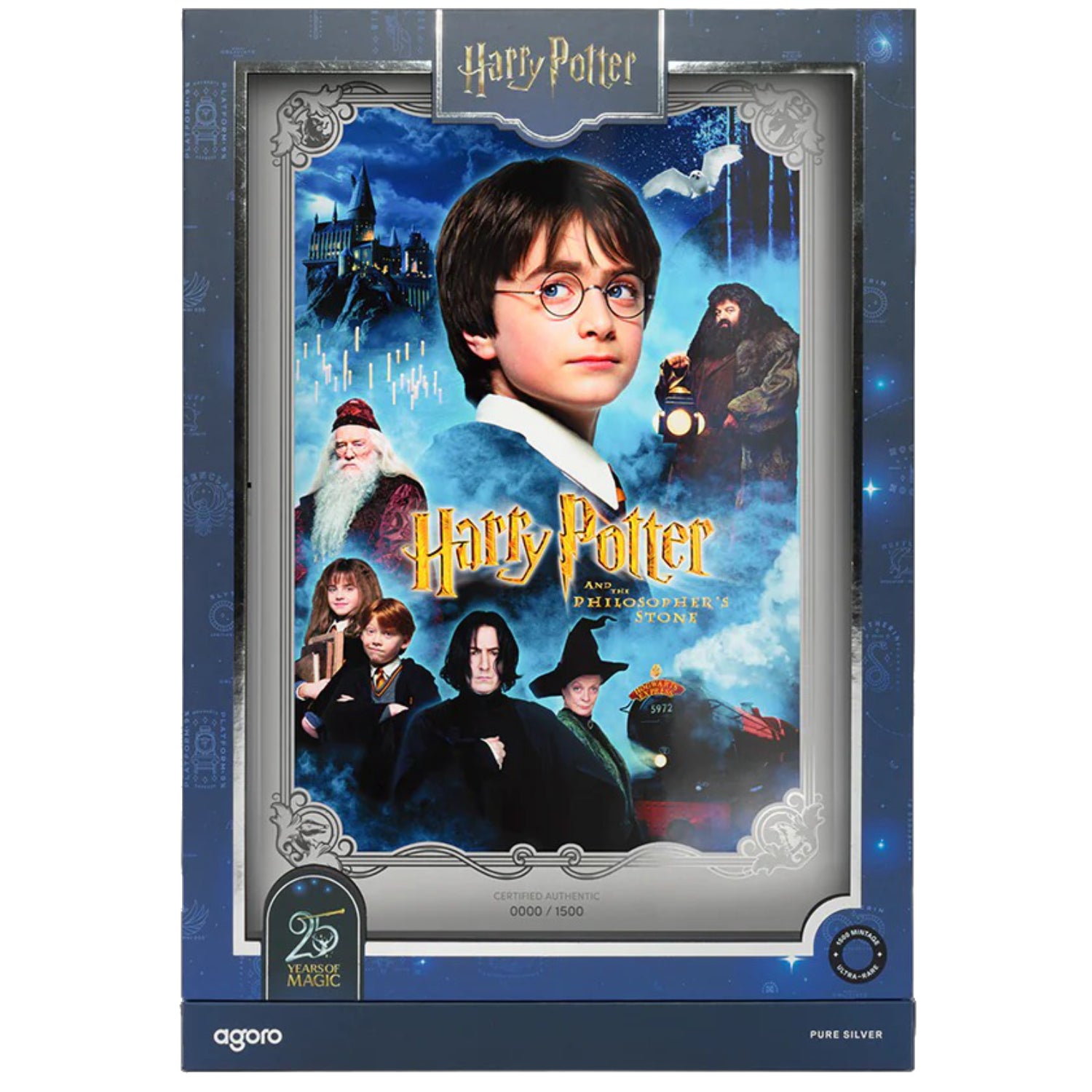 Agoro: Harry Potter Movie Poster - Harry Potter and the Philosopher's Stone Silver Foil Collectible Agoro