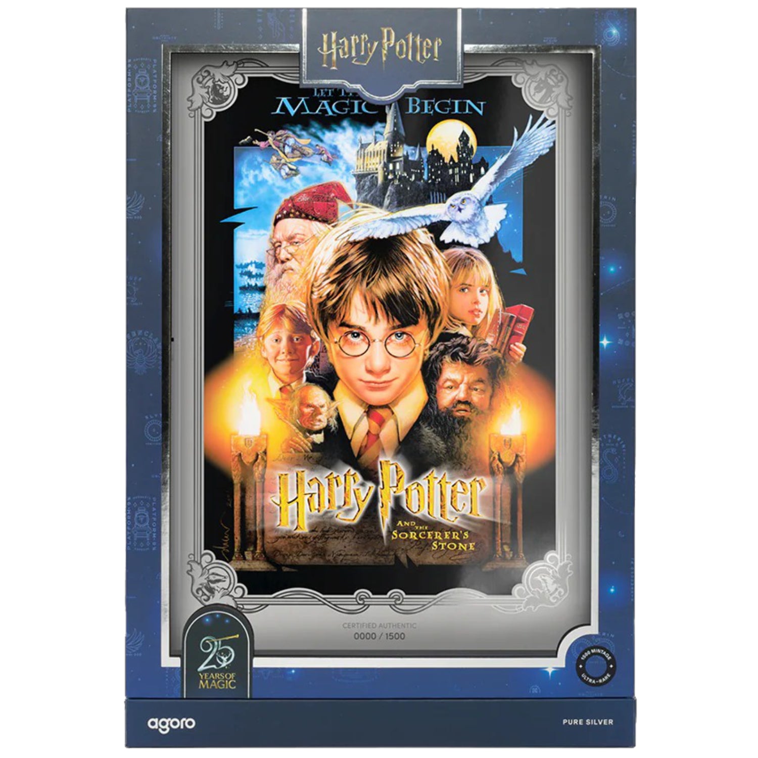 Agoro: Harry Potter Movie Poster - Harry Potter and the Sorcerer's Stone Silver Foil Collectible Agoro