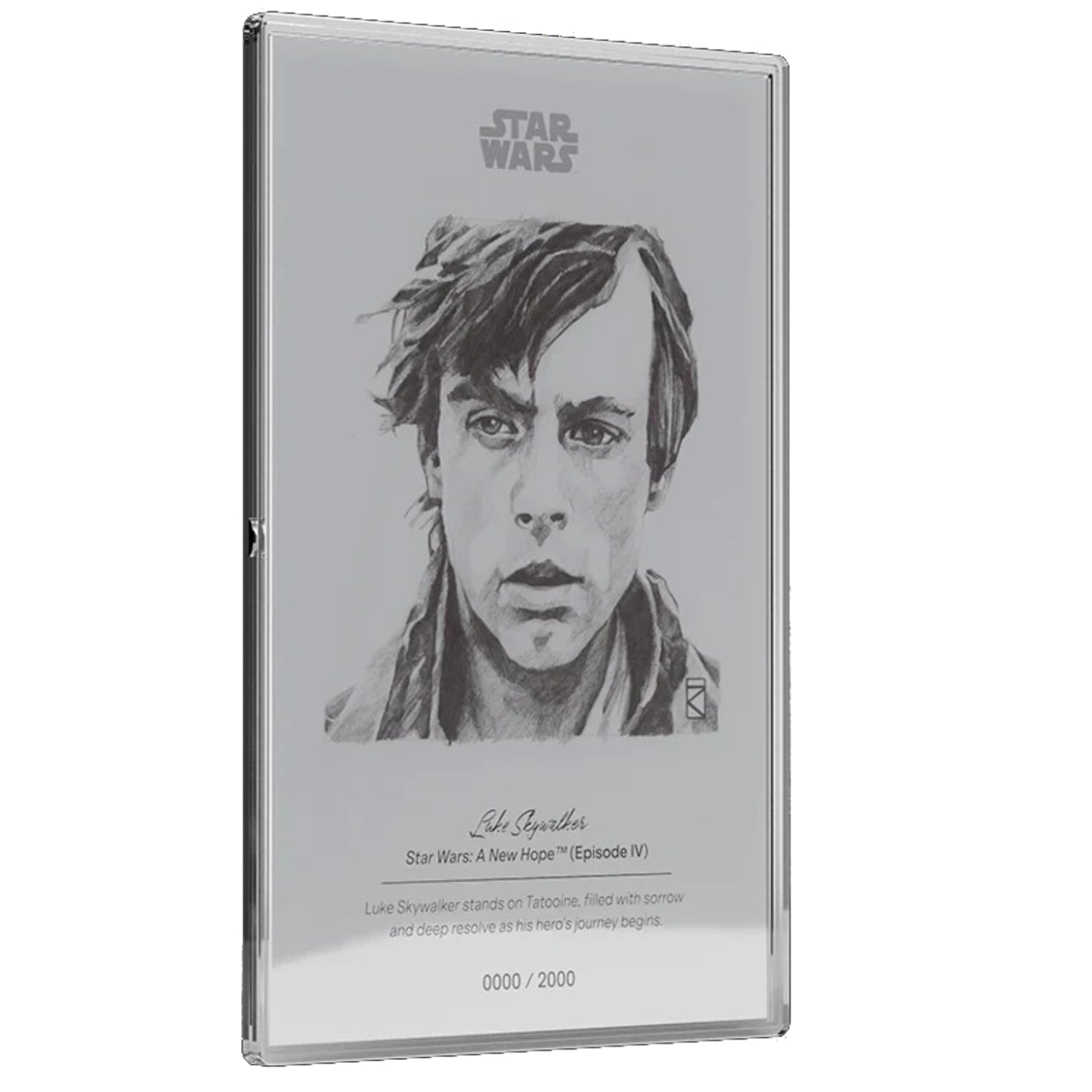 Agoro: Star Wars Sketch Art - Luke Skywalker 5g Silver Foil Collectible Agoro