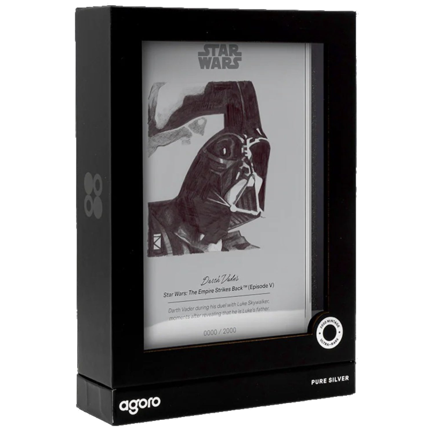 Agoro: Star Wars Sketch Art - Darth Vader 5g Silver Foil Collectible Agoro