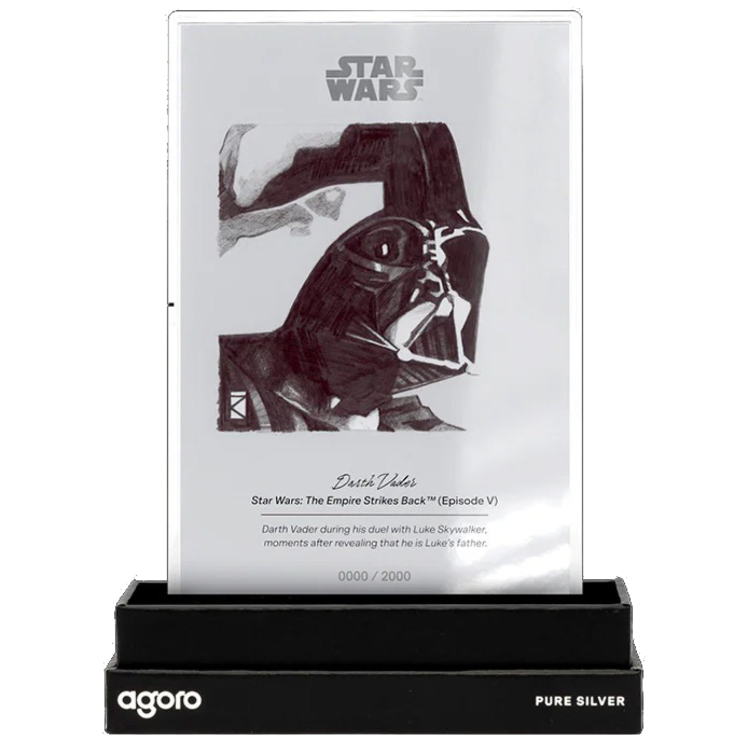 Agoro: Star Wars Sketch Art - Darth Vader 5g Silver Foil Collectible Agoro