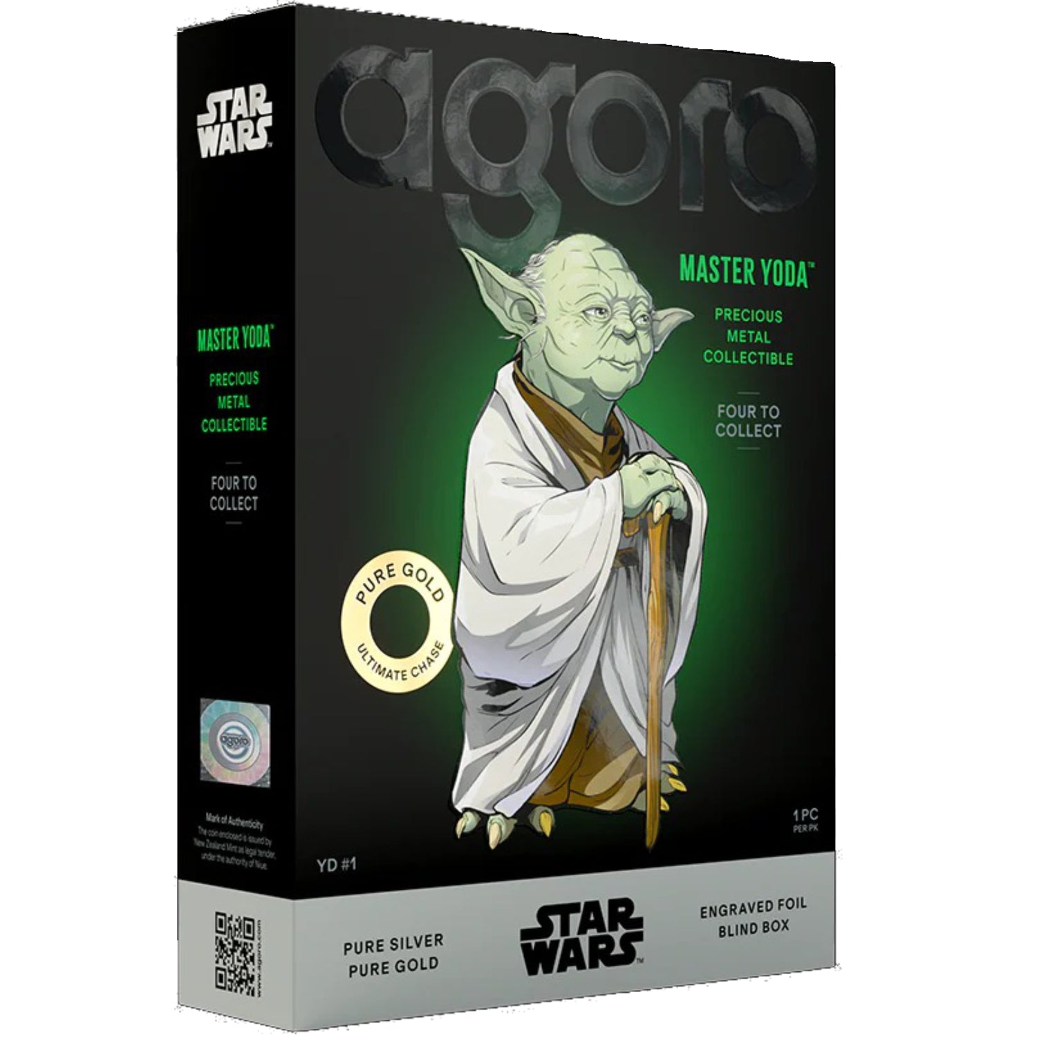 Agoro: Star Wars Master Yoda 999 Pure Silver & Gold 5g Limited Edition Blind Box Collectible Agoro