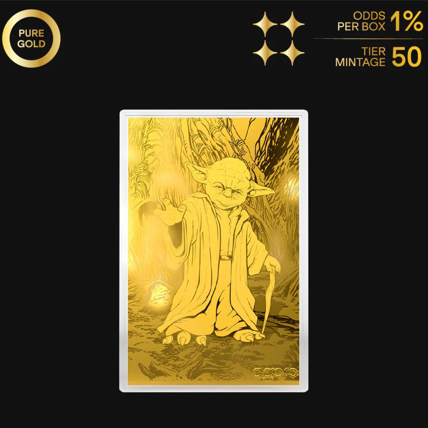 Agoro: Star Wars Master Yoda 999 Pure Silver & Gold 5g Limited Edition Blind Box Collectible Agoro