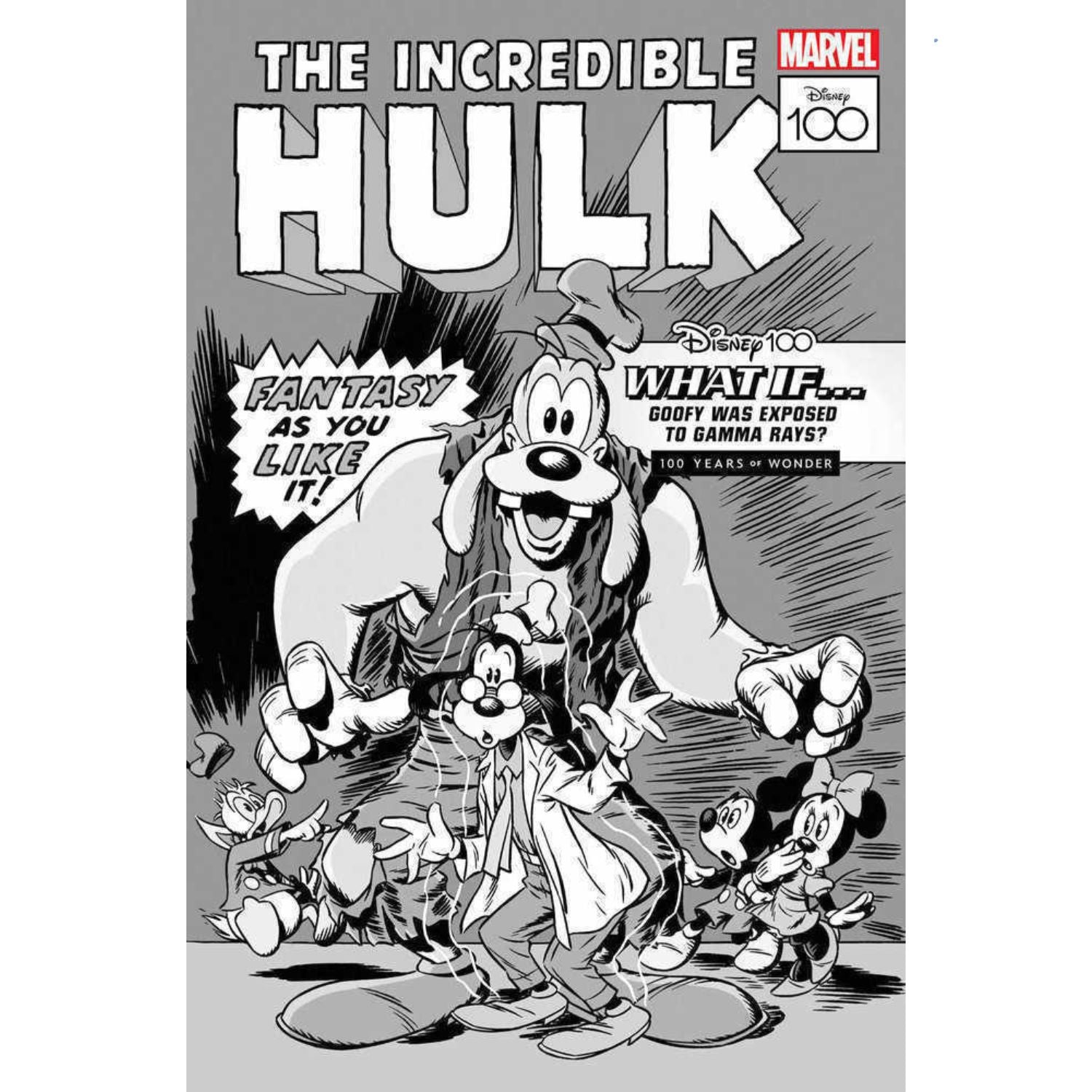 Amazing Spider-Man: #21 [Mangiatordi Disney100 Hulk B&W CVR D - 1:100] 2022 Comics Marvel Comics
