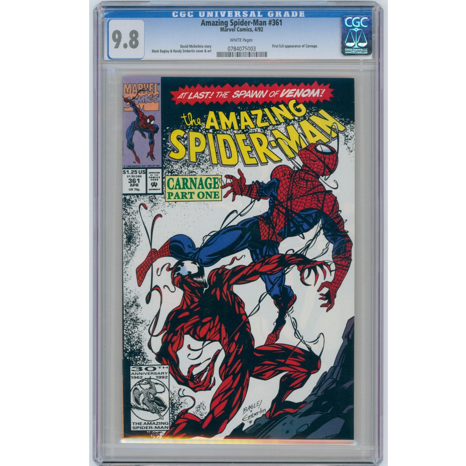 Amazing Spider-Man: #361 [Mark Bagley CGC 9.8] 1992 Comics Marvel Comics