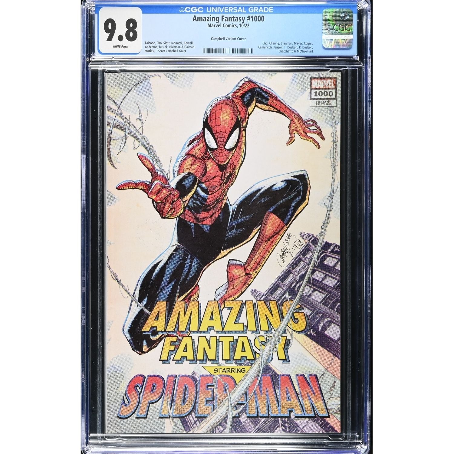 Amazing Fantasy: #1000 [J Scott Campbell CGC 9.8 CVR C - 1:200] 2022 Comics Marvel Comics