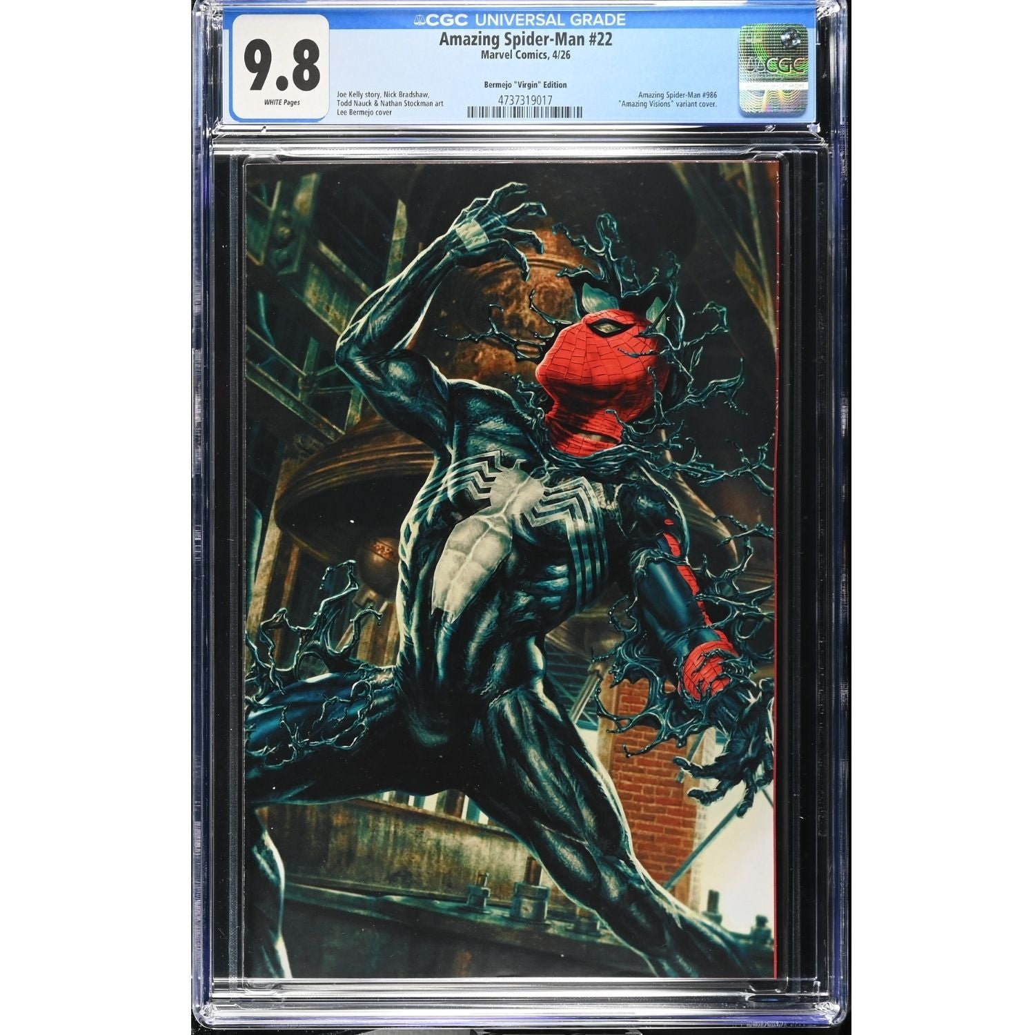 Amazing Spider-Man: #22 [Lee Bermejo CGC 9.8 CVR G - 1:100] 2025 Comics Marvel Comics
