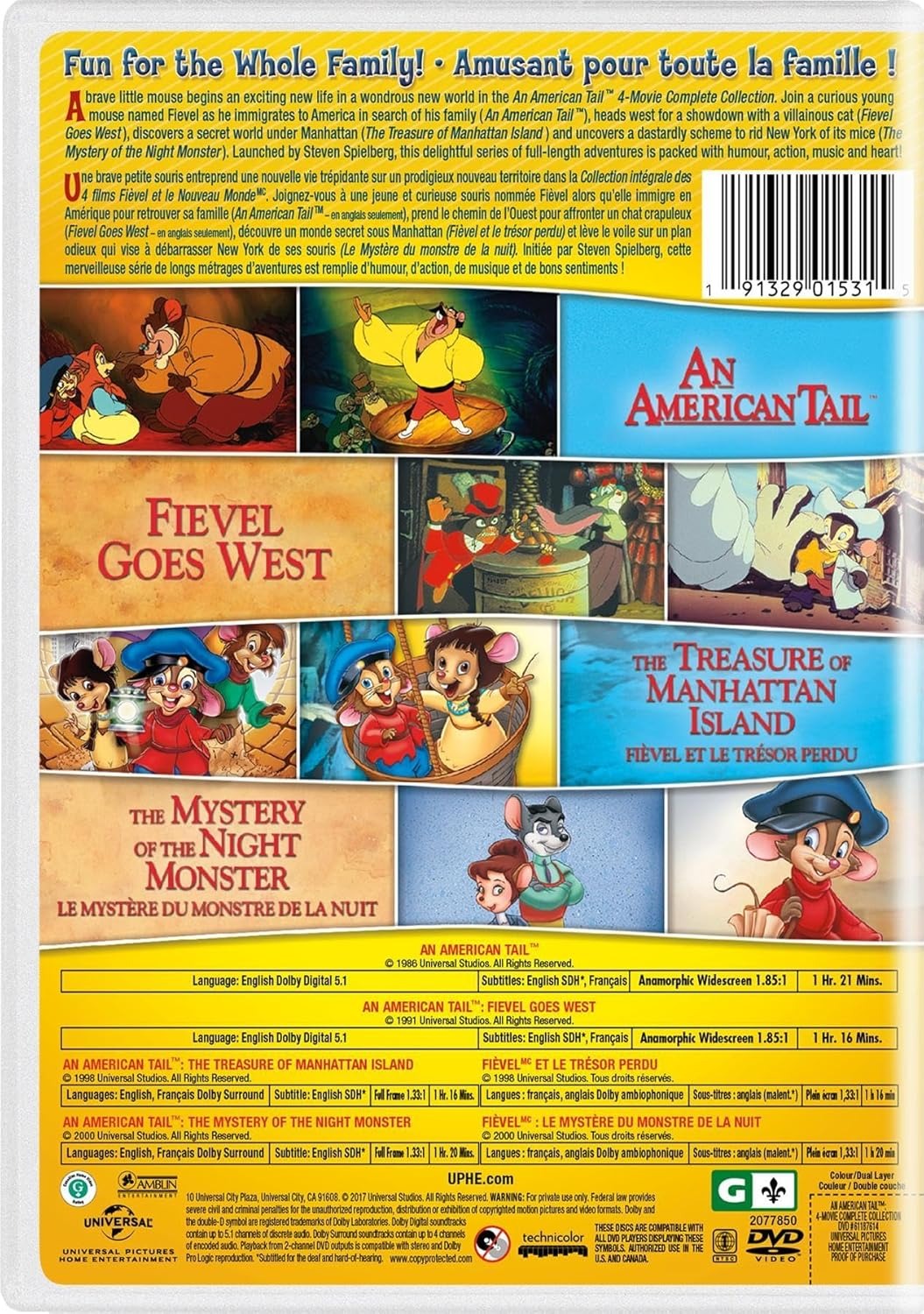 An American Tail - 4 Movie Collection [DVD] DVD Box Set / Series Universal