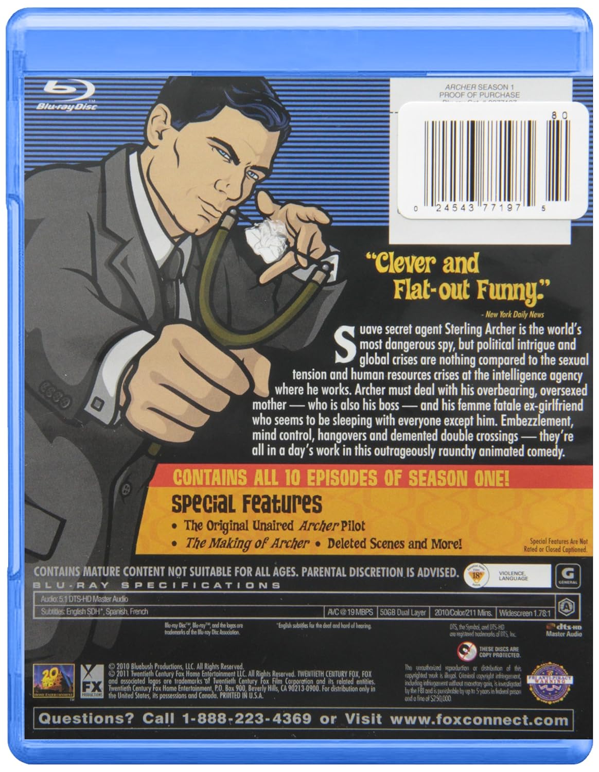 Archer: Season 1 [Blu-Ray] Blu-Ray Box Set / Series Warner Bros.   