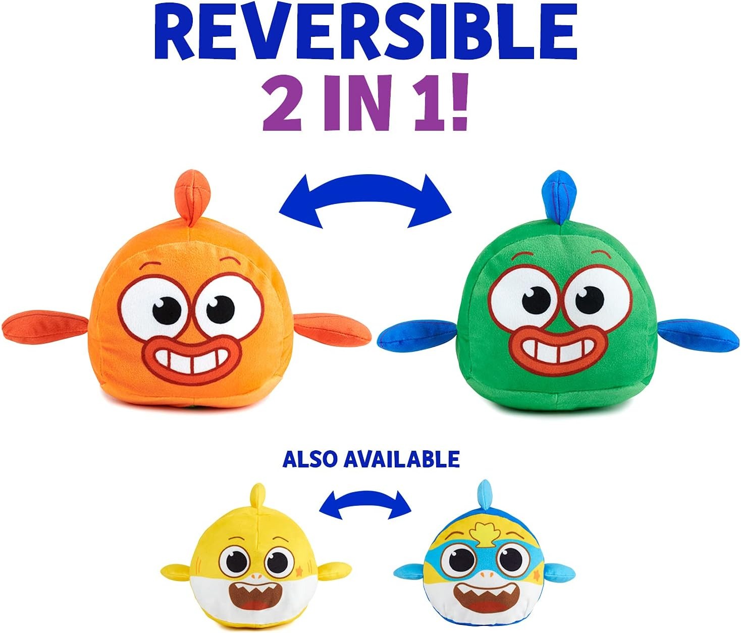 Baby Shark's Big Show!: William and Captain Kelp Reversible Plush Plushies WowWee