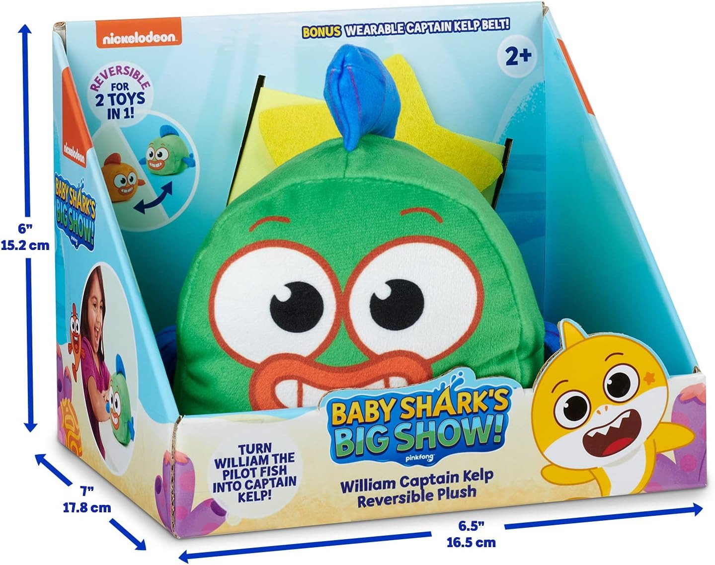 Baby Shark's Big Show!: William and Captain Kelp Reversible Plush Plushies WowWee