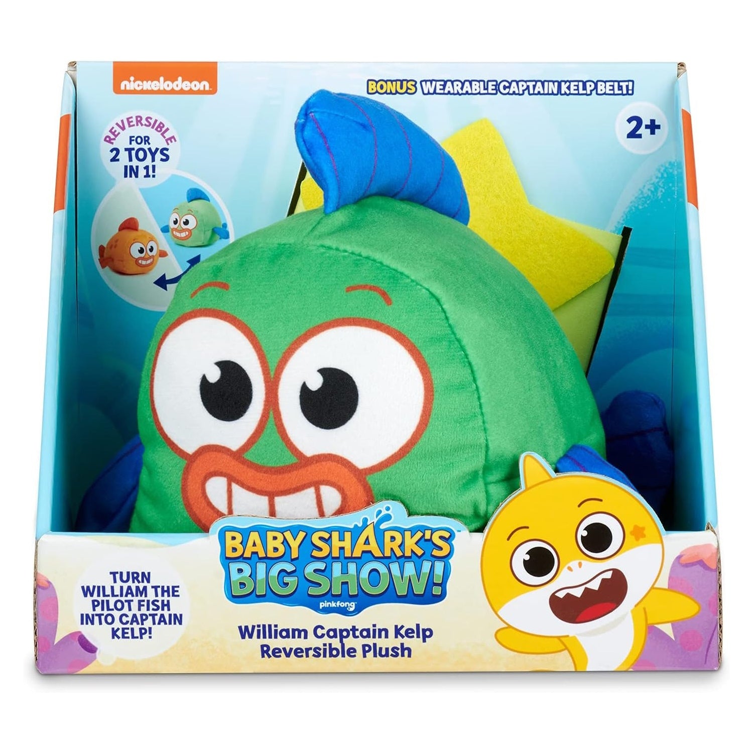 Baby Shark's Big Show!: William and Captain Kelp Reversible Plush Plushies WowWee
