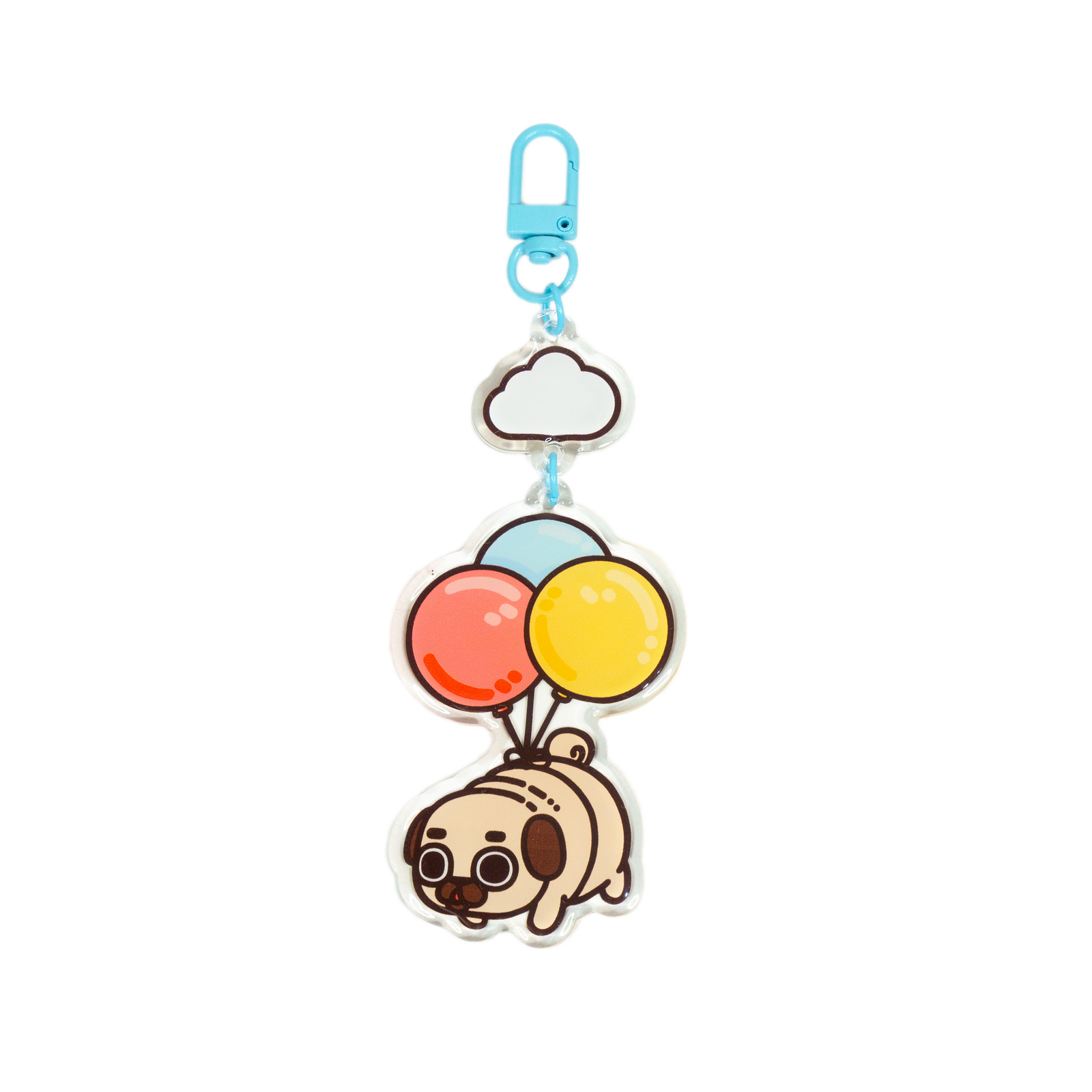 Puglie: Balloon Floatie Puglie Acrylic Keychain Accessory Puglie