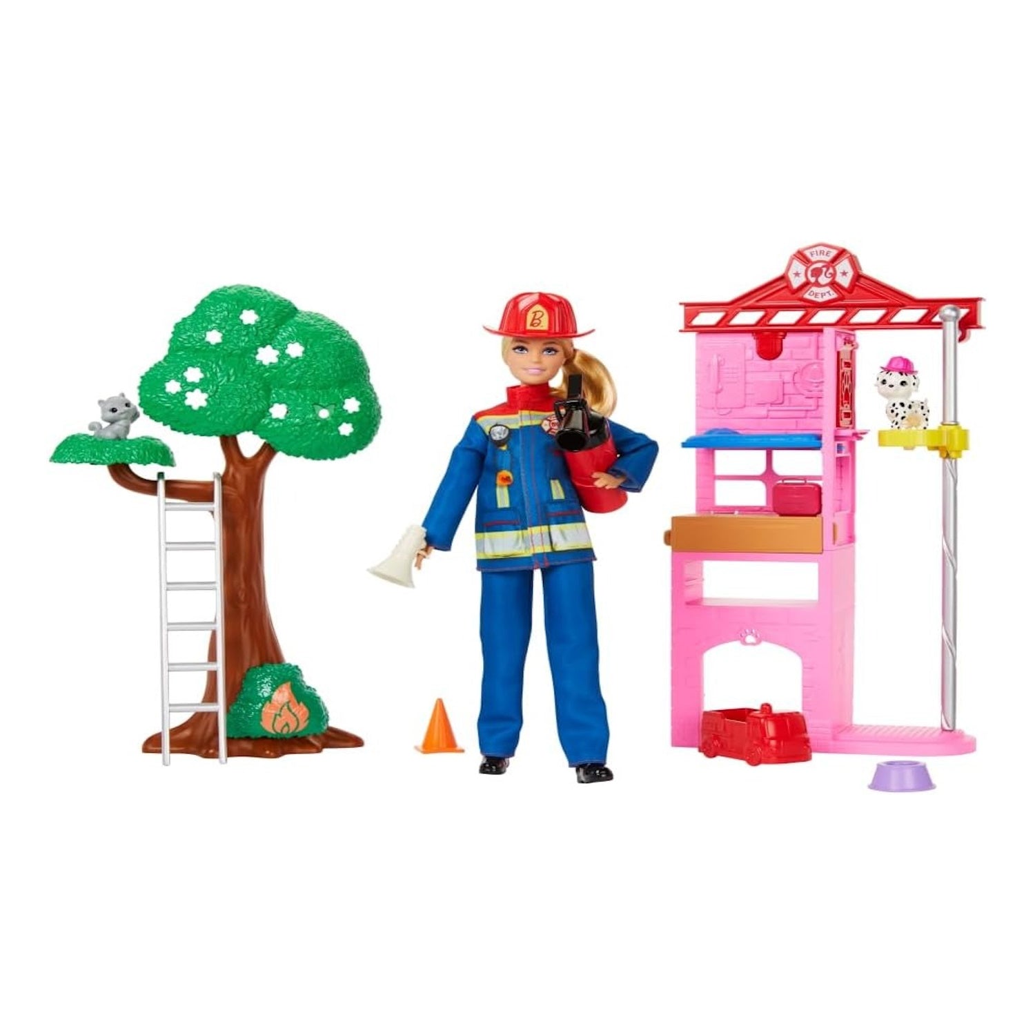 Barbie Careers Firefighter Doll & Playset with Fire Station & Tree Toys & Games Mattel