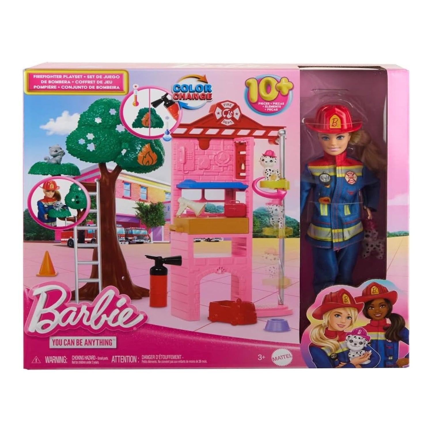 Barbie Careers Firefighter Doll & Playset with Fire Station & Tree Toys & Games Mattel