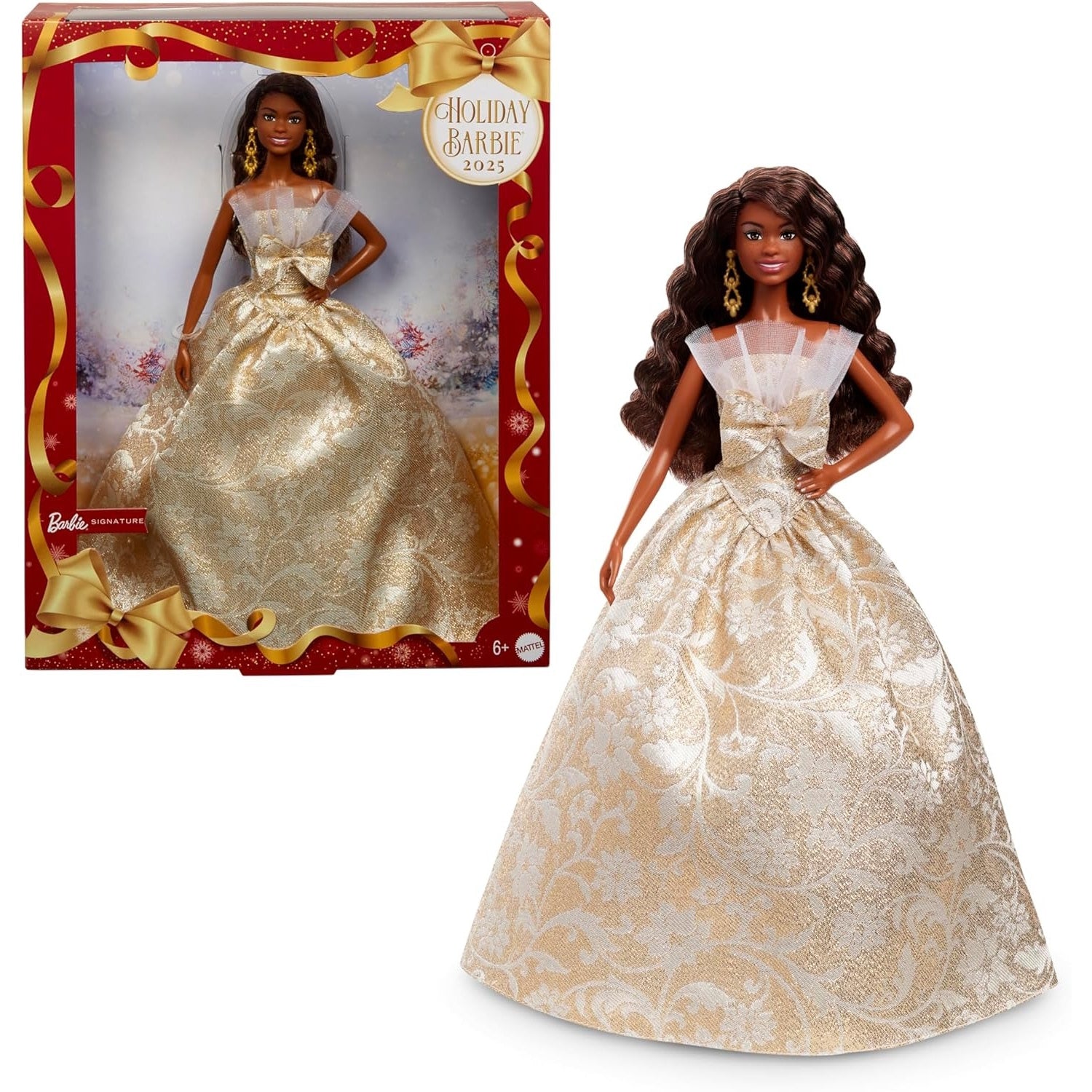 Barbie Signature: 2025 Holiday Barbie - Black Dark Hair Toys & Games Mattel