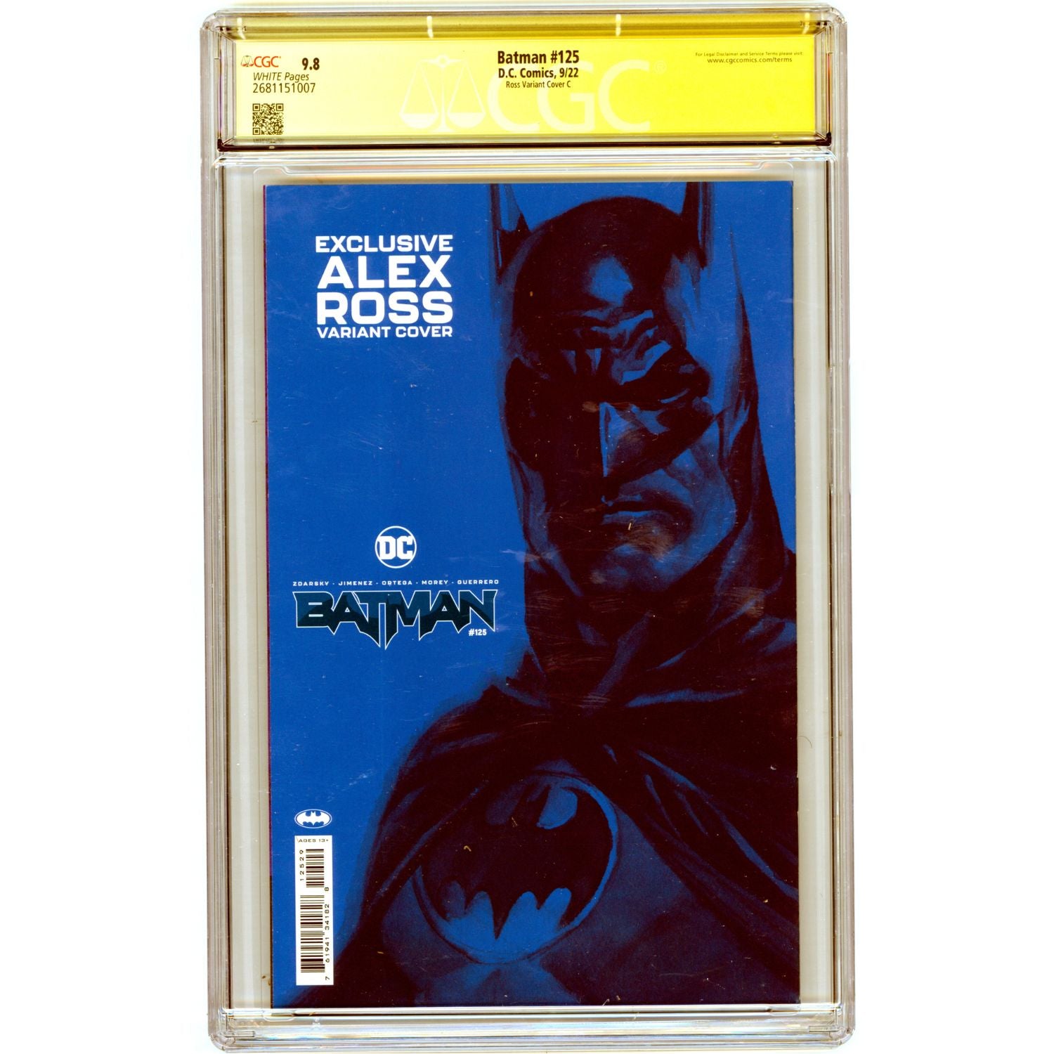 Batman: #125 [Alex Ross Signed CGC 9.8 CVR C] 2022 Comics DC Comics