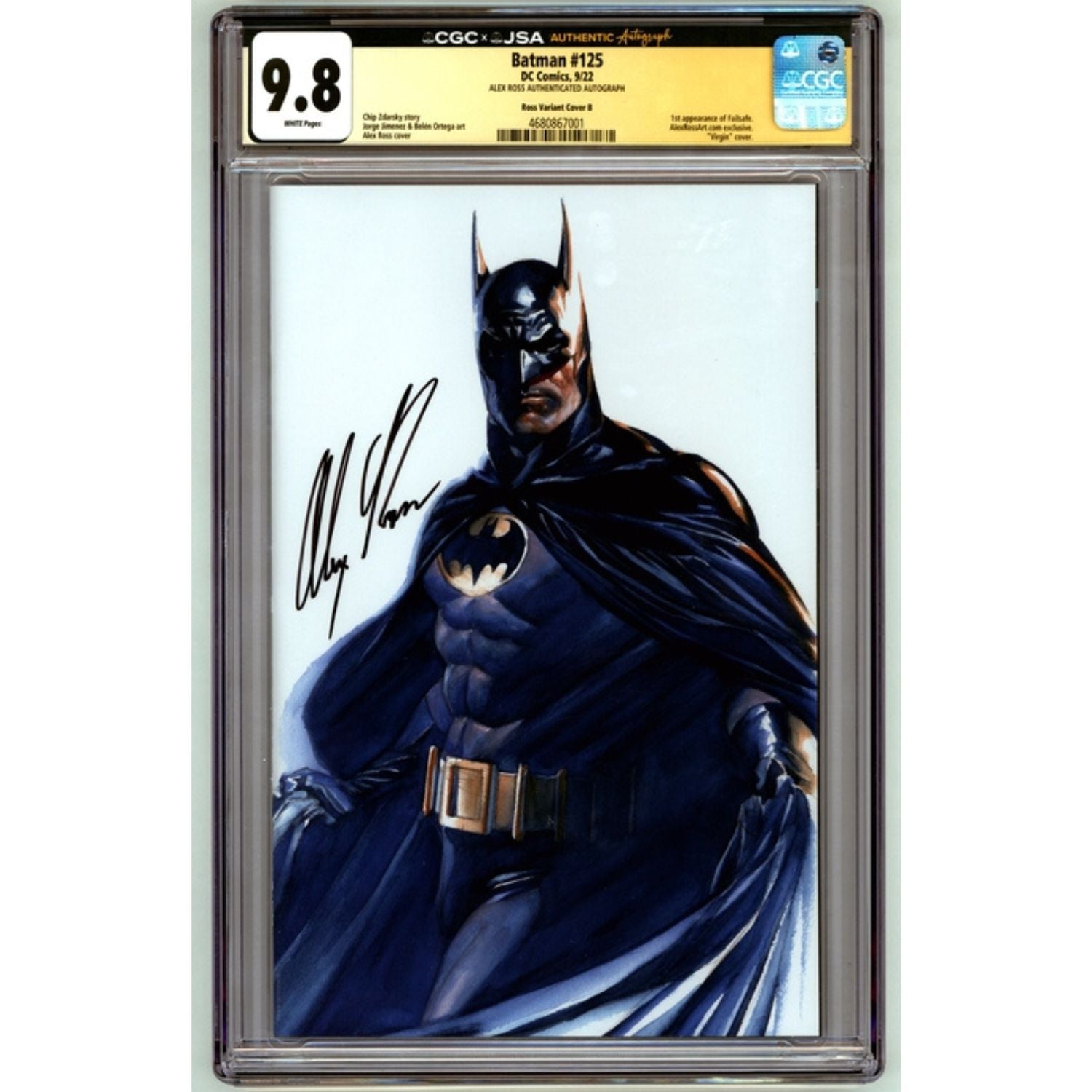 Batman: #125 [CGC 9.8 Alex Ross Signed JSA CVR B] 2022 Comics Image Comics