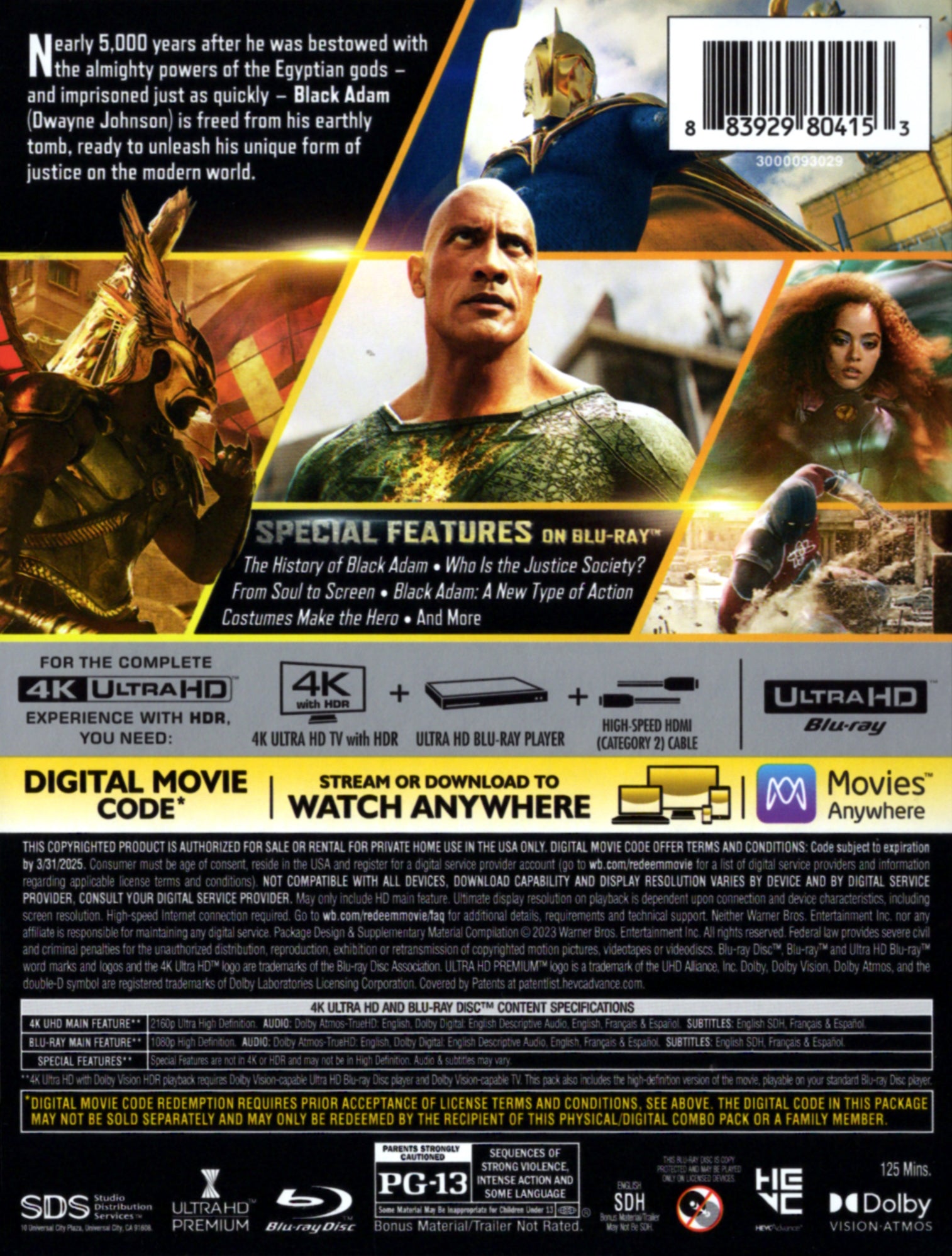 Black Adam - Steelbook [Blu-Ray + 4K UHD] Blu-Ray 4K Movie Warner Bros.   