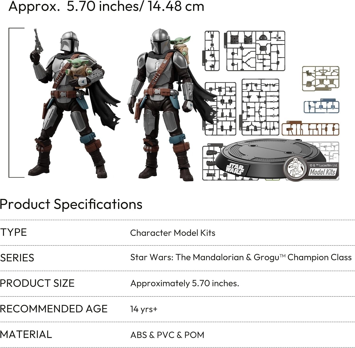 Blokees: Star Wars The Mandalorian and Grogu - Din Djarin and Grogu Model Kit Toys & Games Blokees