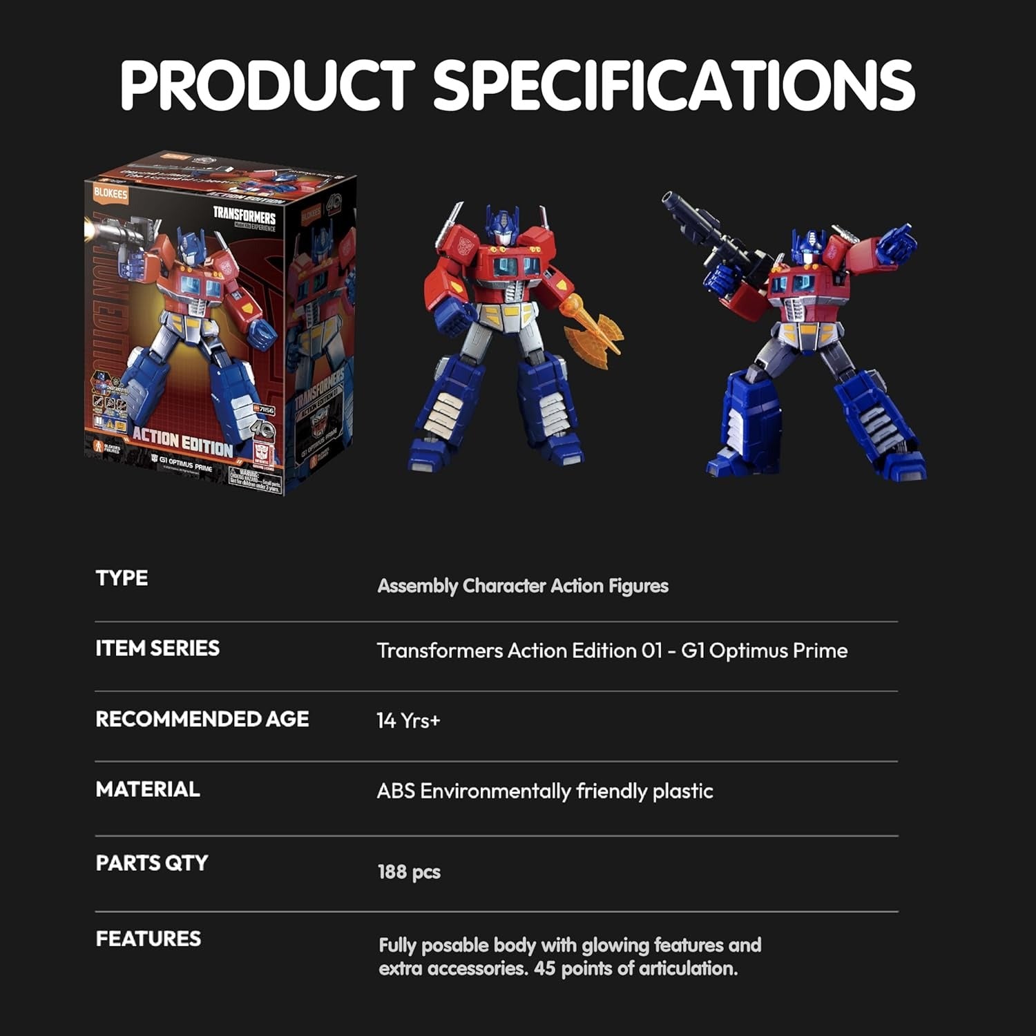 Blokees: Transformers Action Edition - Optimus Prime Model Kit #71156 Toys & Games Blokees