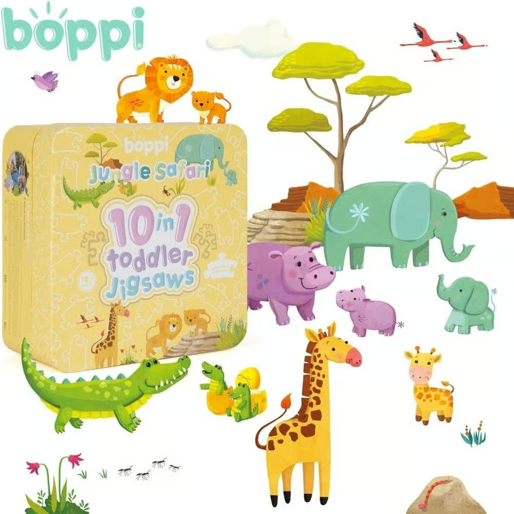 Boppi 10 in 1 Toddler Jigsaw Puzzle - Jungle Safari Toys & Games Boppi