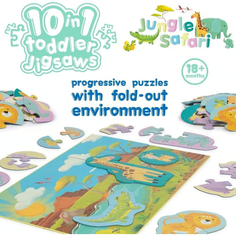 Boppi 10 in 1 Toddler Jigsaw Puzzle - Jungle Safari Toys & Games Boppi