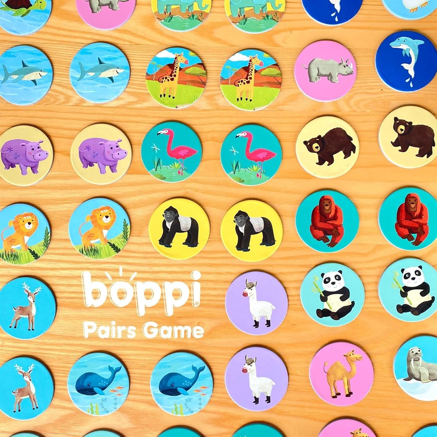Boppi: Pairs Memory Game Wildlife Toys & Games Boppi