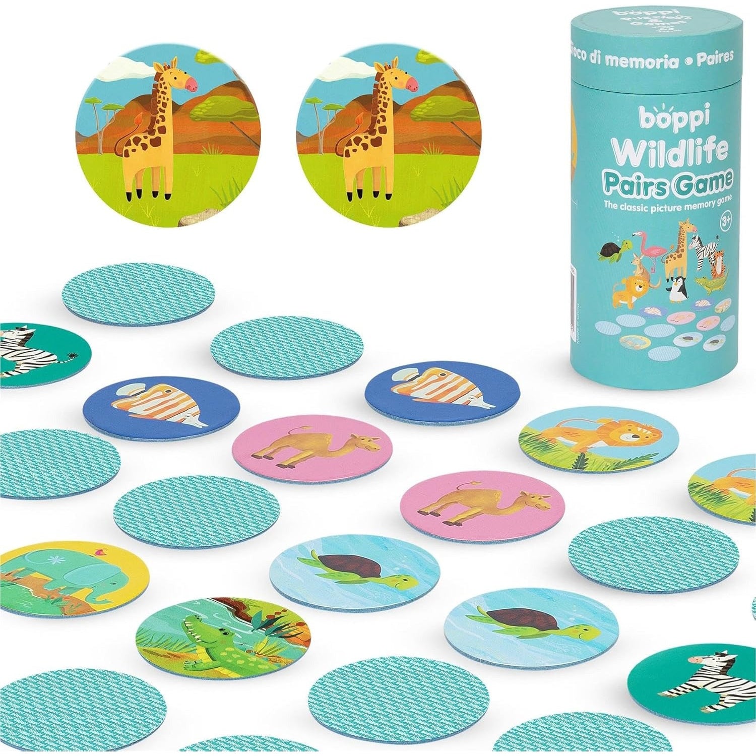 Boppi: Pairs Memory Game Wildlife Toys & Games Boppi