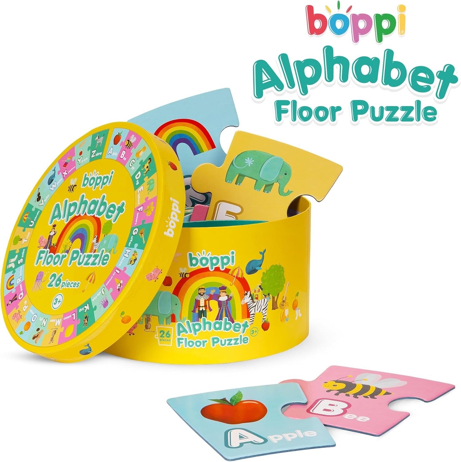 Boppi: Round Alphabet Floor Puzzle - 26 Piece Puzzle Toys & Games Boppi