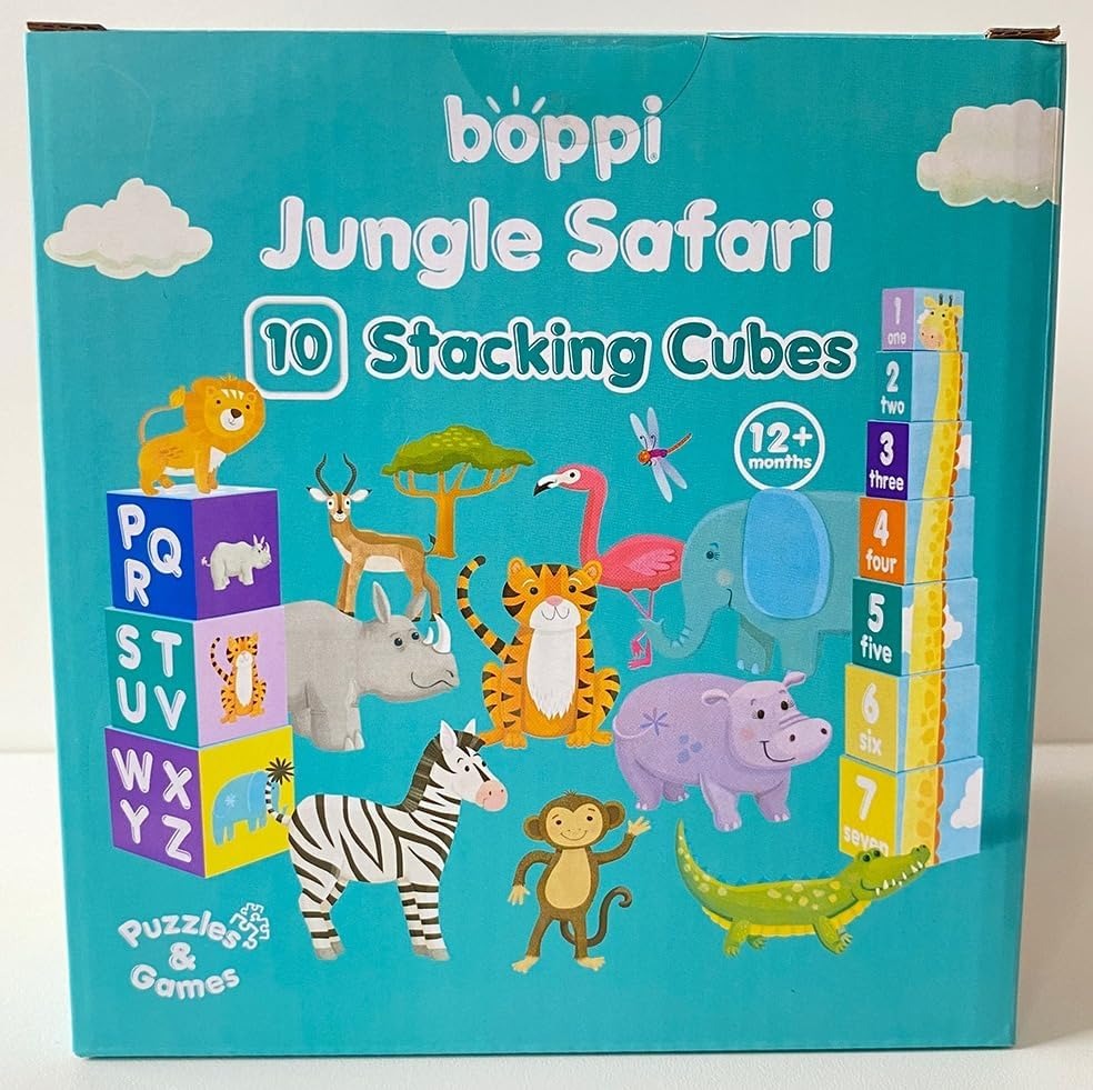 Boppi: Stacking Cubes - Jungle Safari Toys & Games Boppi