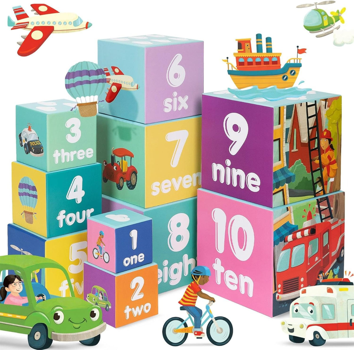 Boppi Stacking Cubes - Vehicles Toys & Games Boppi