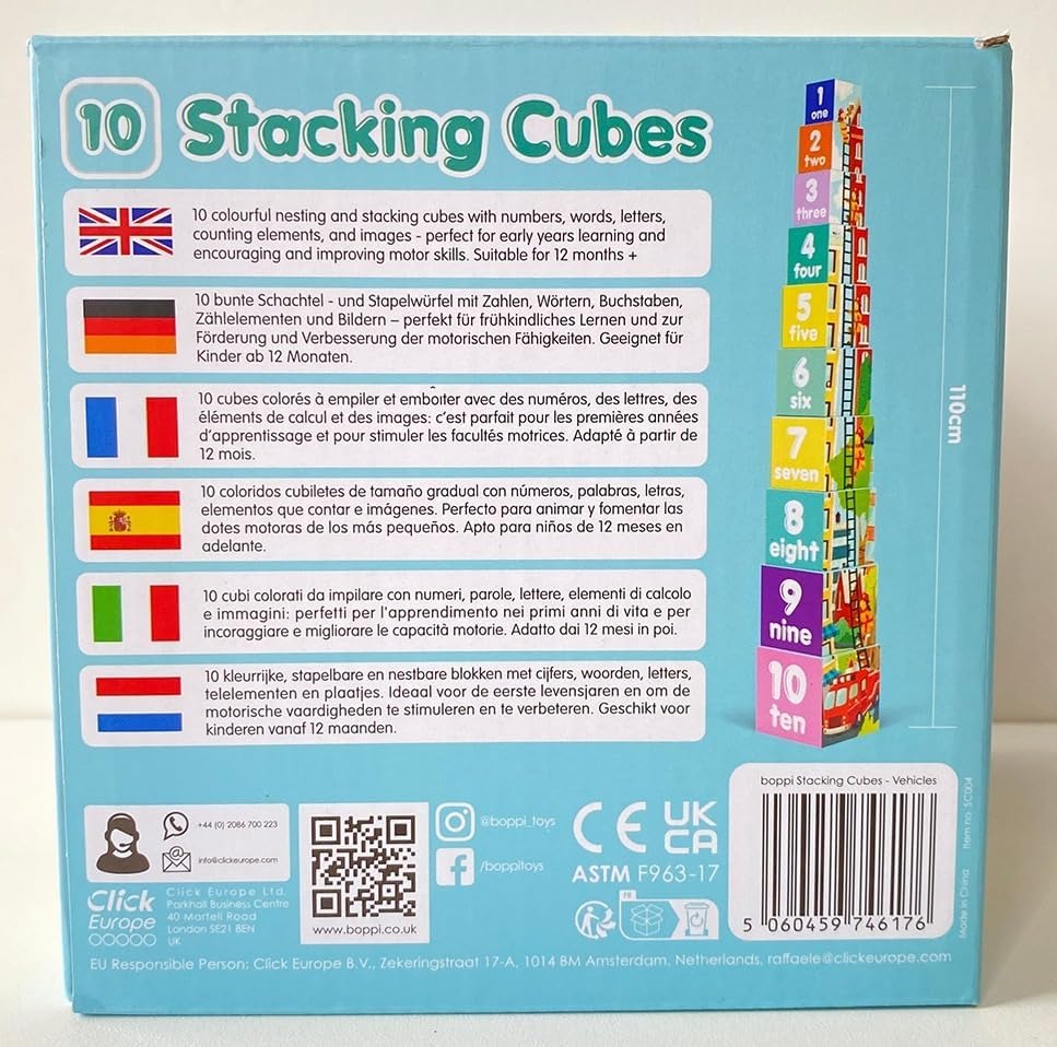 Boppi Stacking Cubes - Vehicles Toys & Games Boppi