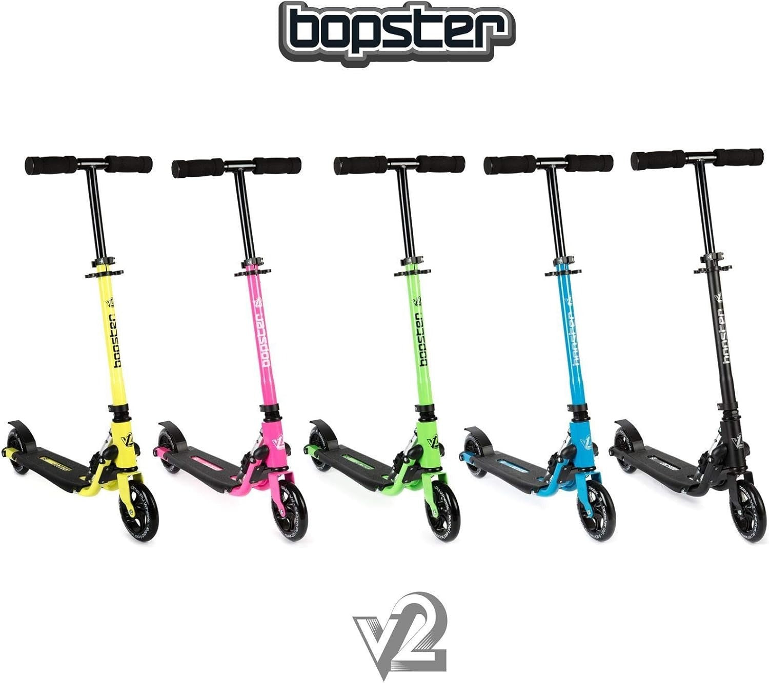 Bopster: Bopster V2 - 2 Wheeled Folding Scooter - Green Toys & Games Bopster