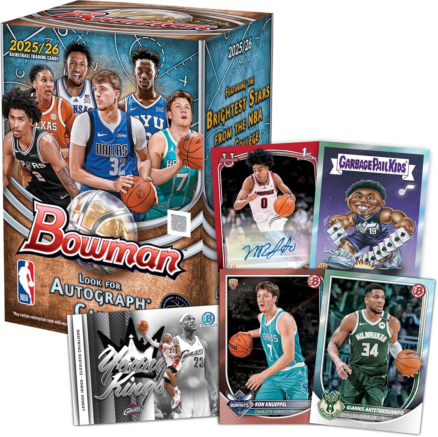 Topps: 2025-26 Bowman Basketball - Blaster Box (6 Packs) Sports Cards Topps