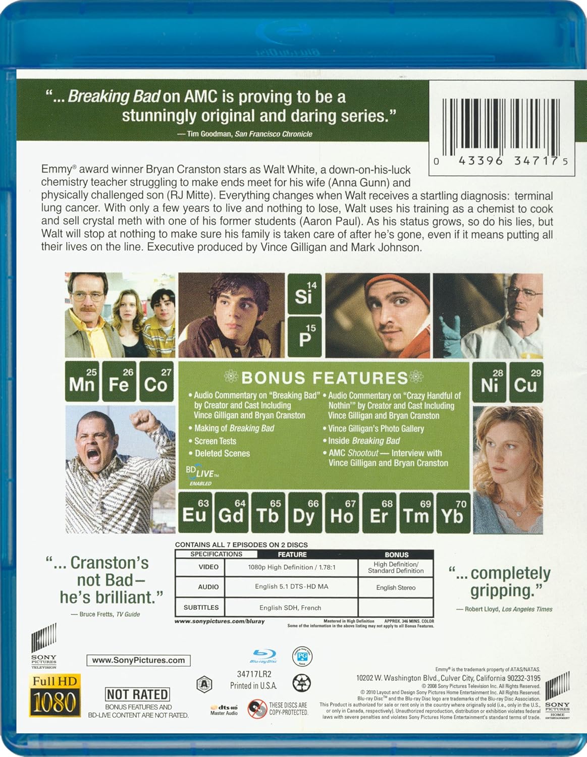 Breaking Bad: Season 1 [Blu-Ray] Blu-Ray Box Set / Series Sony   