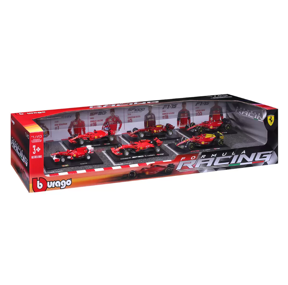 Bburago: Ferrari Racing Formula 1 - Exclusive 1:43 Die Cast 6 Pack Set Toys & Games Burago   