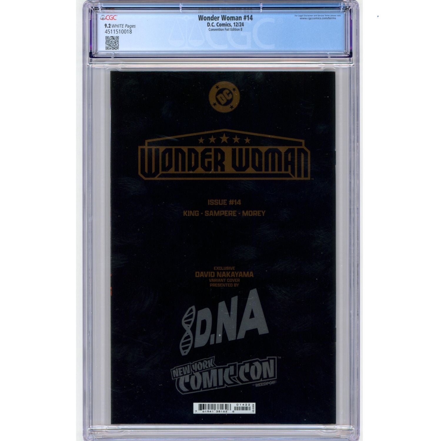 Wonder Woman: #14 [David Nakayama CGC 9.2 NYCC Exclusive Foil CVR B] 2024 Comics DC Comics