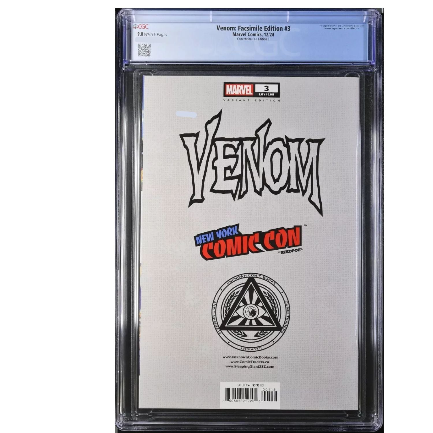 Venom: #3 [Ryan Stegman CGC 9.8 NYCC Foil Facsimile CVR B] 2024 Comics Marvel Comics