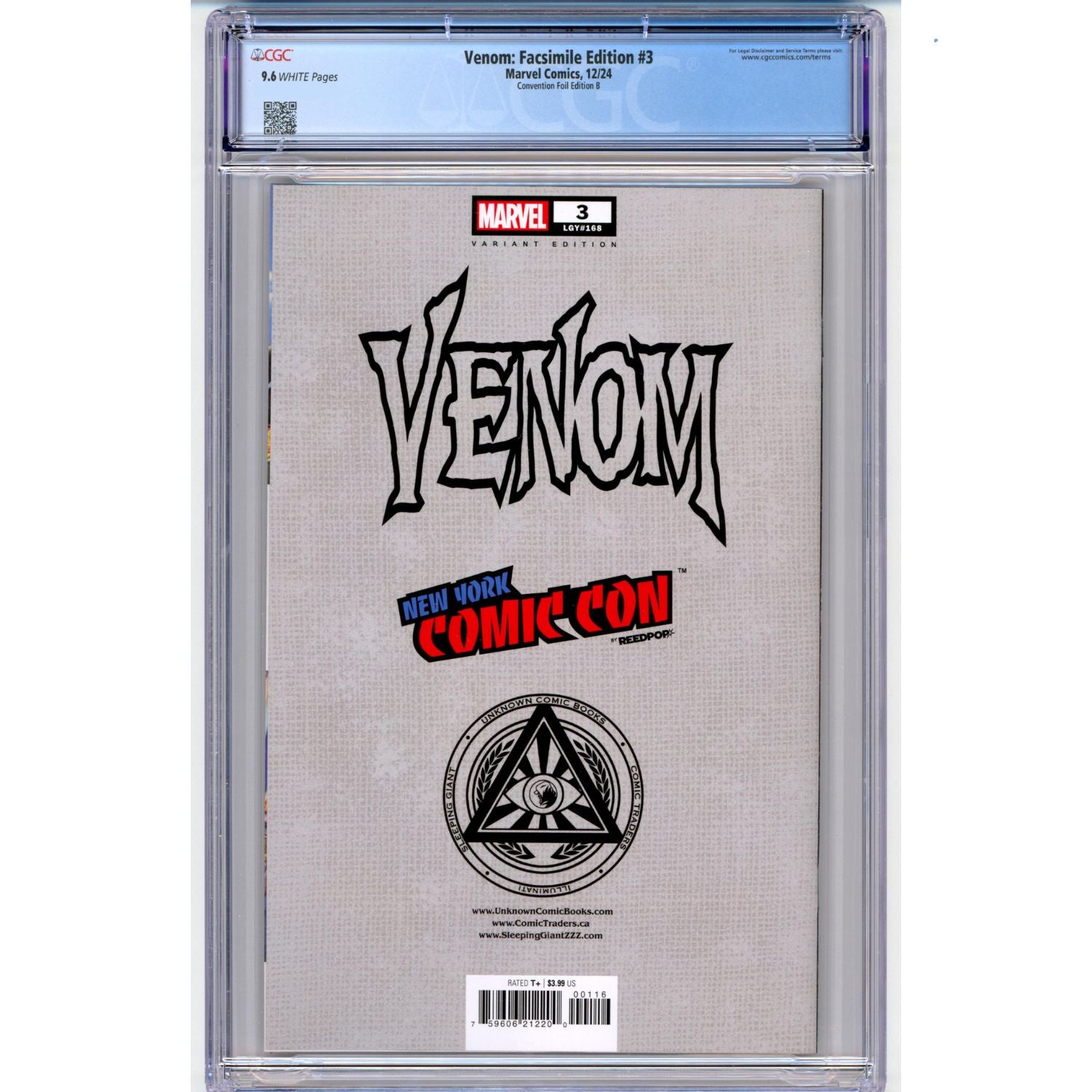 Venom: #3 [Ryan Stegman CGC 9.6 NYCC Foil Facsimile CVR B] 2024 Comics Marvel Comics