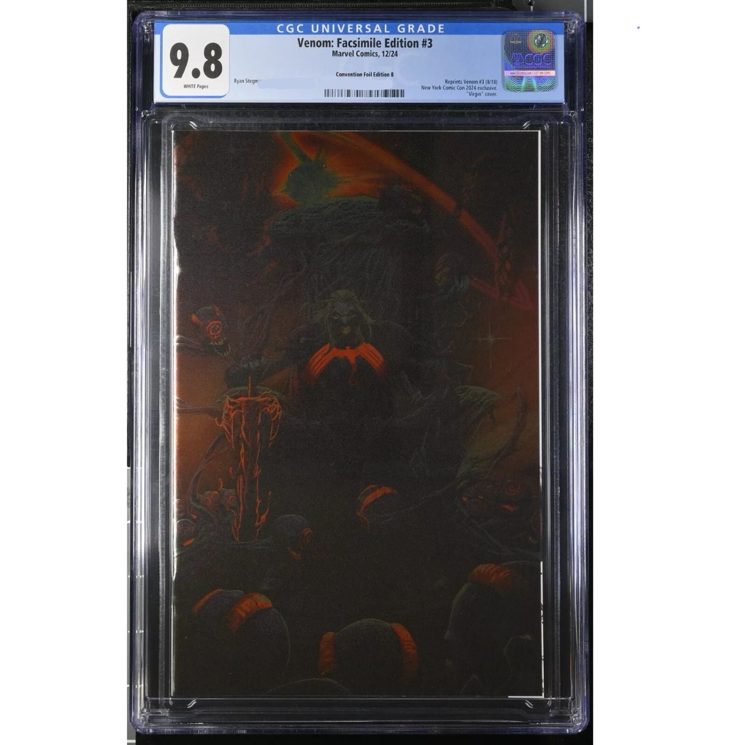 Venom: #3 [Ryan Stegman CGC 9.8 NYCC Foil Facsimile CVR B] 2024 Comics Marvel Comics