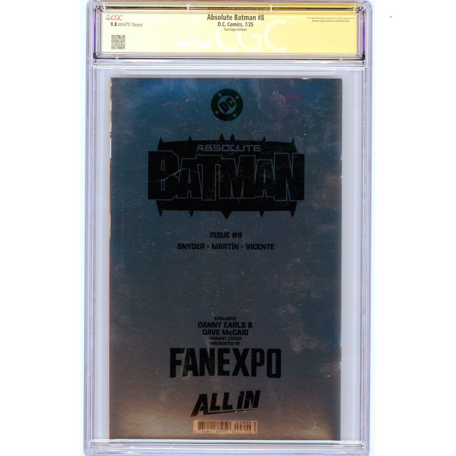 Absolute Batman: #8 [Scott Snyder CGC 9.8 Signature Series Earls Fan Expo] 2025 Comics DC Comics