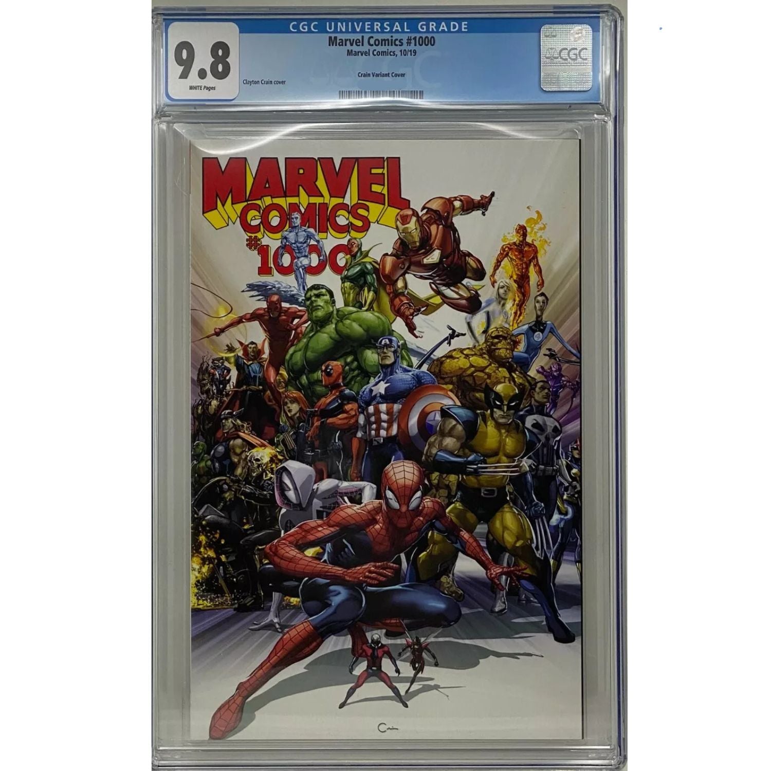 Marvel Comics: #1000 [Clayton Crain CGC 9.8 CVR P - 1:50] 2019 Comics Marvel Comics