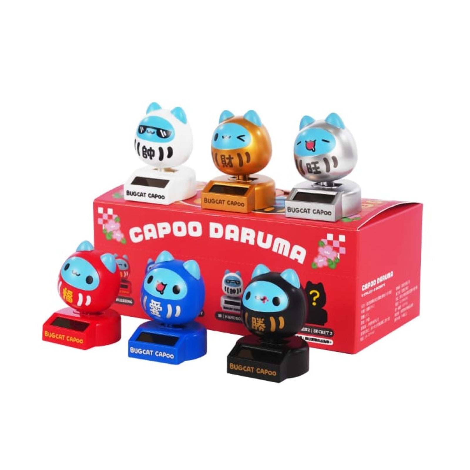 Bugcat Capoo: Capoo Daruma Blessing Solar-Powered Bobblehead Blind Box - 1 Random Figure Collectible Bugcat Capoo