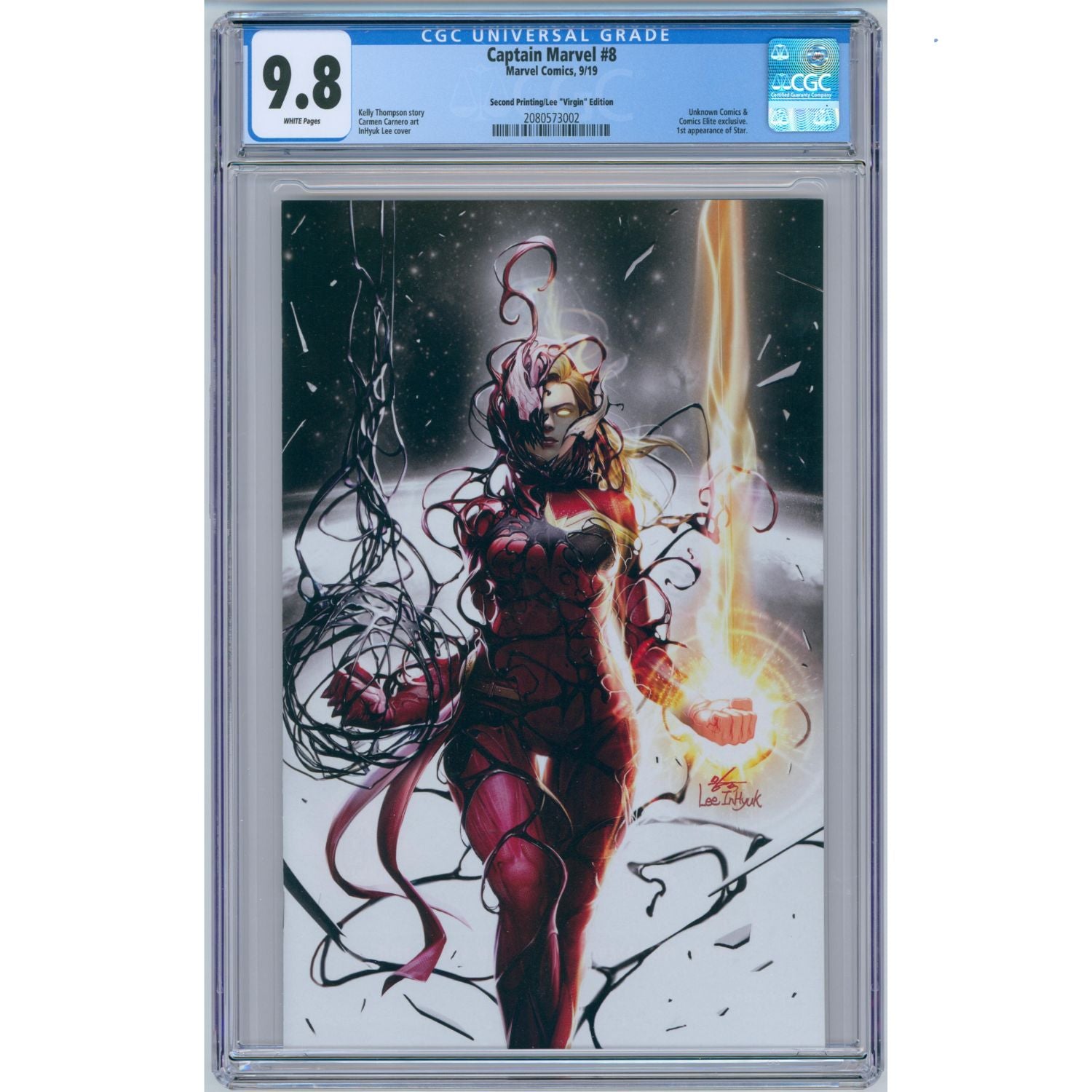 Captain Marvel: #8 [InHyuk Lee CGC 9.8 2nd print Virgin CVR C] 2019 Comics Marvel Comics