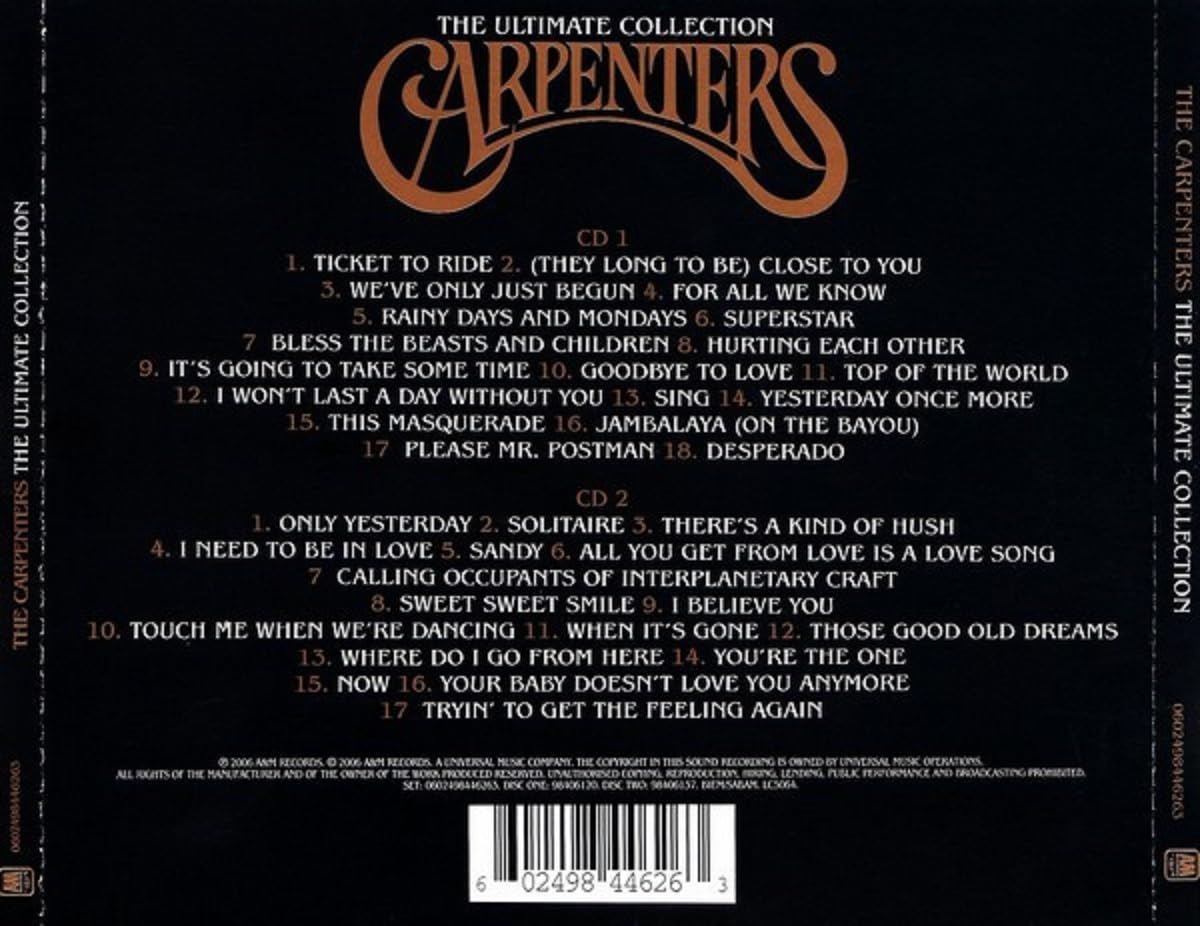 Carpenters: The Ultimate Collection - 2 CD/DVD [Audio CD] Audio CD/Vinyl Universal Music