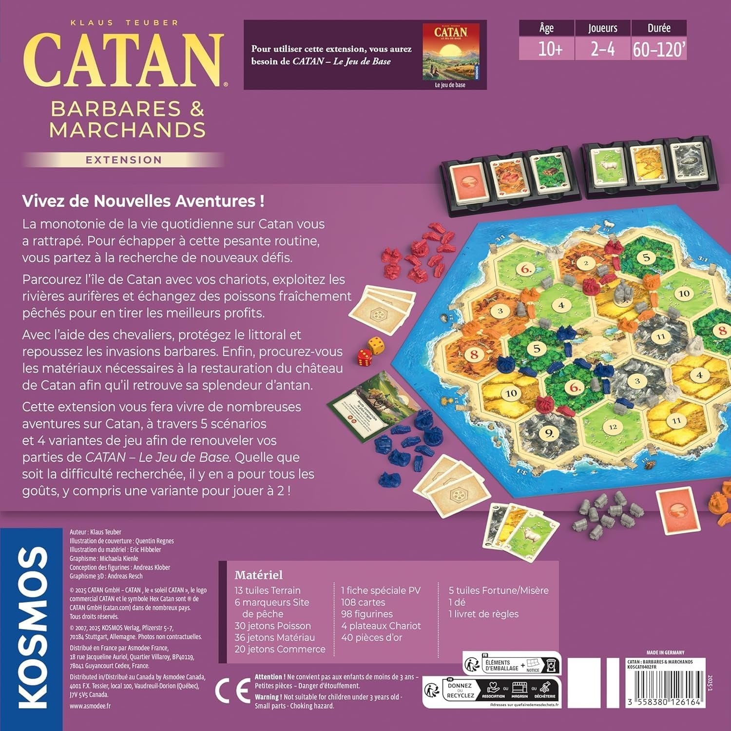 Catan: Traders and Barbarians Expansion - 6th Edition [Board Game, 2-4 Players] Board Game Catan Studios
